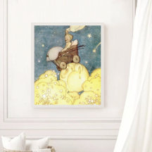 月の星と赤ちゃんのヴィンテージアドベンチャー