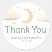 月の星と雲エレガントが可愛い ラウンドシール (正面)