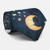 月の星のタイ ネクタイ (ロール)