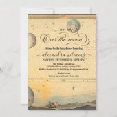 月の星の上の写真ブルーベビーシャワー 招待状 (正面)