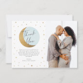 月の星の写真 ベビーシャワー サンキューカード (正面)