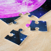 月の星の可愛い白熱［赤熱］光を放つ子猫Vs2 ジグソーパズル (側面)