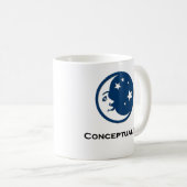 月の星の概念化 コーヒーマグカップ (正面右)