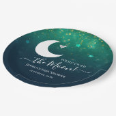 月の星の空の上の赤ちゃんシャワー ペーパープレート (アングル)