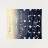 月の星の輝き 天体の水彩 赤ちゃん歓迎会 タペストリー (正面(横))