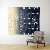 月の星の輝き 天体の水彩 赤ちゃん歓迎会 タペストリー (インサイチュ(横))