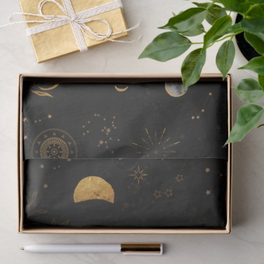 月の星コンステレーション深い夜の空の切り離 薄葉紙 (ギフト)