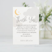 月の星モダン雲の赤ちゃんシャワー サンキューカード (スタンド正面)