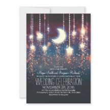 月の星及びひもライト夏の結婚式