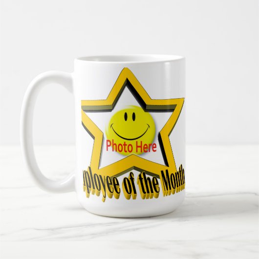 月の星及び写真のマグの従業員 コーヒーマグカップ (左)