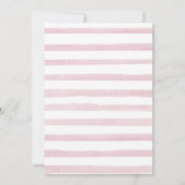 月の星座の上にピンク色の赤ちゃんシャワー 招待状 (裏面)