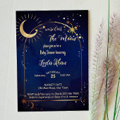 月の星空の夜の上のベビーシャワー招待状 招待状