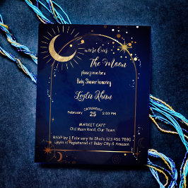 月の星空の夜の予算ベビーシャワーinvi