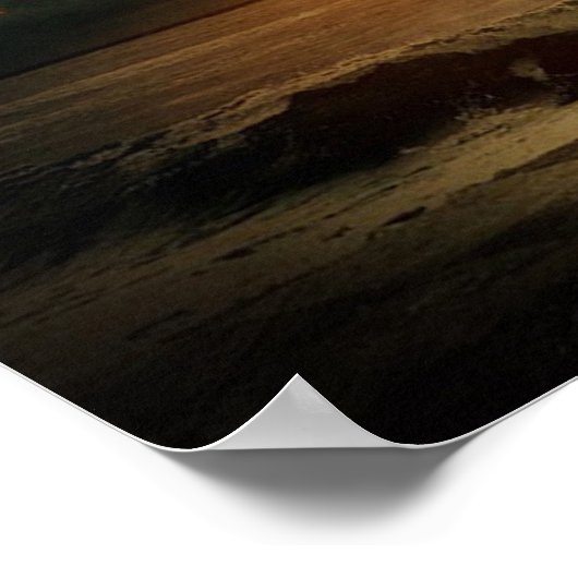 月の星空の夜の神秘的なポスターの下の人魚 ポスター (角)