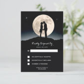 月の星空の夜結婚の 出欠カード (スタンド正面)