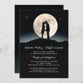 月の星空の夜結婚の 招待状 (正面/裏面)