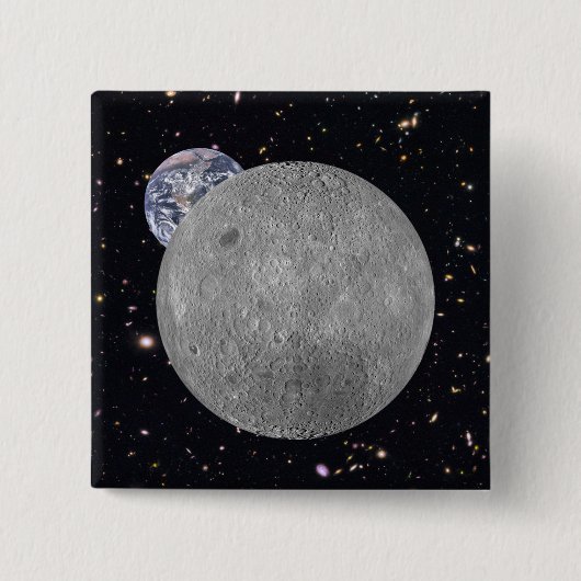 月の星空の暗いまたは遠い側 缶バッジ (正面)