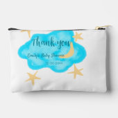 月の星雲の水の色ベビーシャワー追加の名前t アクセサリーポーチ (裏面)