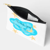 月の星雲の水の色ベビーシャワー追加の名前t アクセサリーポーチ (見開き)