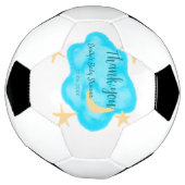 月の星雲の水の色ベビーシャワー追加の名前t サッカーボール (回転)