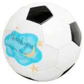 月の星雲の水の色ベビーシャワー追加の名前t サッカーボール (3/4)