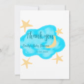 月の星雲の水の色ベビーシャワー追加の名前t セーブザデート (裏面)