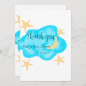 月の星雲の水の色ベビーシャワー追加の名前t セーブザデート (正面/裏面)