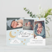 月の星雲3写真コラージュ青のアナウンスメント 案内状 (スタンド正面)