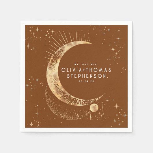月の星 夜空 神秘的 ロマンチック ナプキン スタンダードカクテルナプキン (正面)