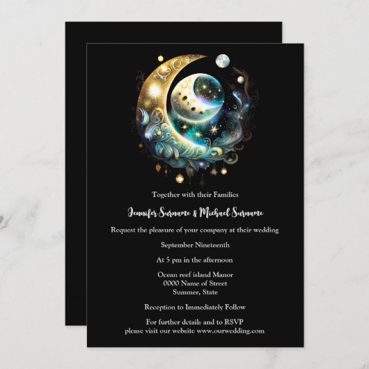 月の星 招待状 (正面/裏面)