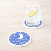 月の星 水彩画 装飾 コースター (側面)