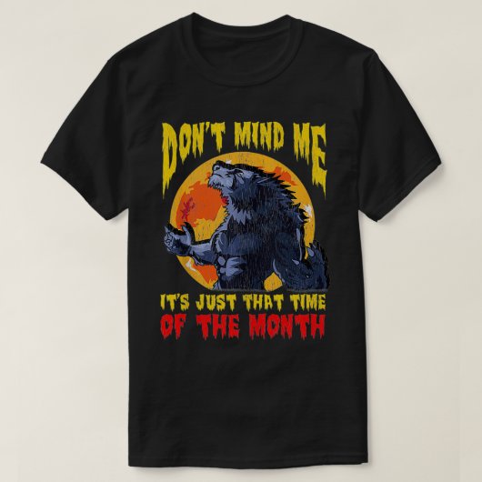 月の時おもしろい間 Tシャツ (デザイン正面)
