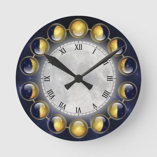 月の時計の月 ラウンド壁時計 (正面)
