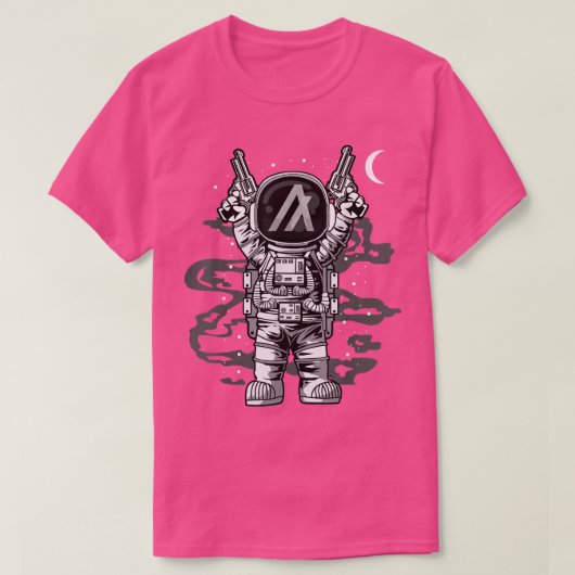 月の暗号にアルゴ宇宙飛行士 Tシャツ (デザイン正面)