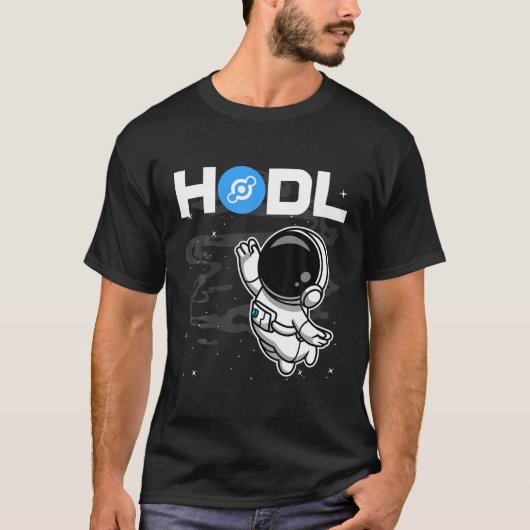 月の暗号への宇宙飛行士HODLヘリウムHNTコイン Tシャツ (正面)