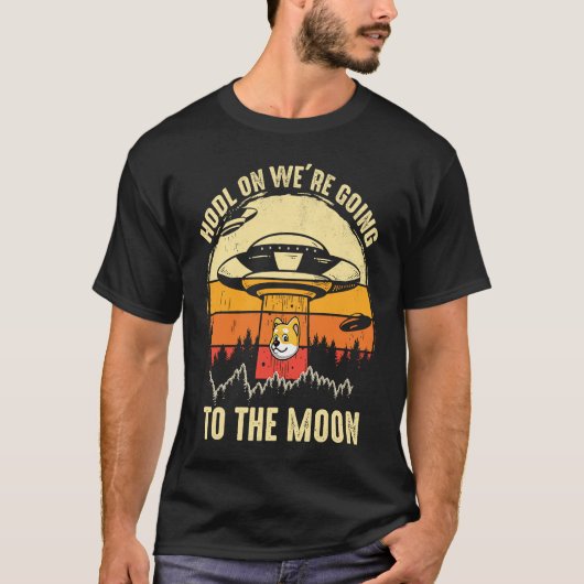 月の暗号通貨Crypto DogecoiにHODL Tシャツ (正面)