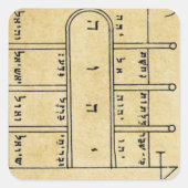 月の最初の星形五角形 スクエアシール (正面)
