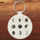 月の月水色のフェーズ キーホルダー (正面)