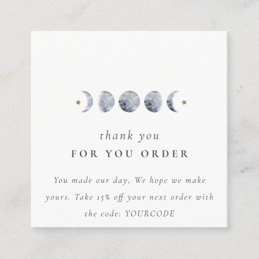 月の月相ご注文ありがとうございます スクエア名刺 (正面)