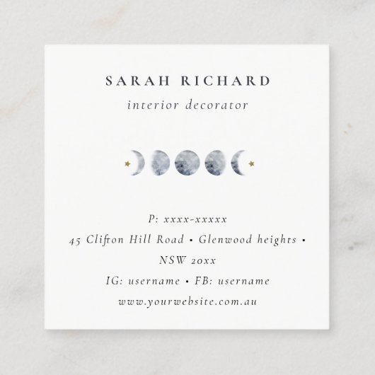 月の月相ご注文ありがとうございます スクエア名刺 (裏面)