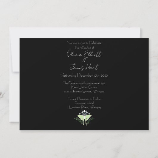 月の月相 招待状 (正面)