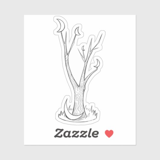 月の木 シール (シート)