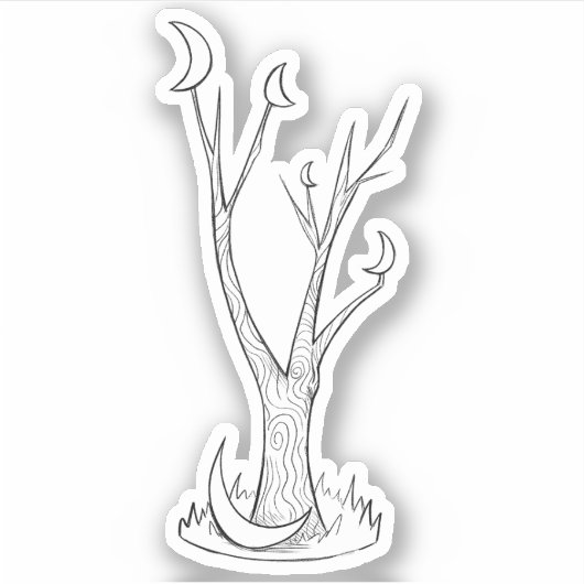 月の木 シール (正面)