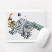 月の未来派の基盤のイラストレーション マウスパッド (マウス)