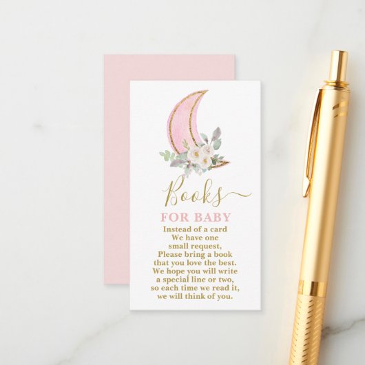 月の本でベビーガールカードを エンクロージャーカード (正面/裏面インサイチュ)