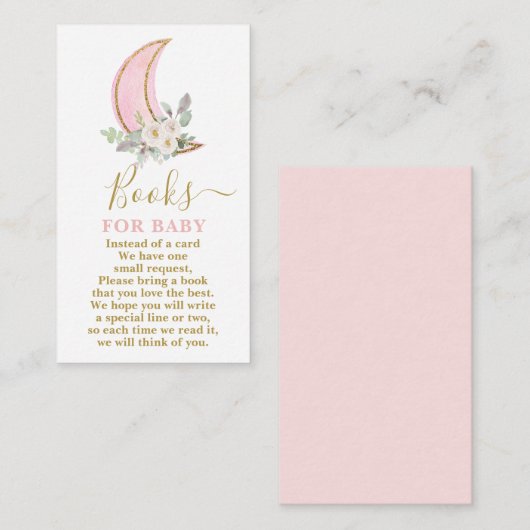 月の本でベビーガールカードを エンクロージャーカード (正面/裏面)