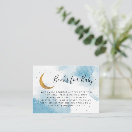 月の本のリクエストに対する青い金ゴールド エンクロージャーカード (スタンド正面)