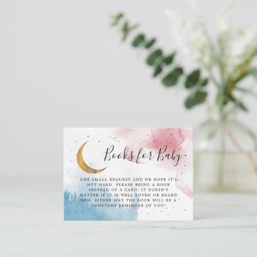 月の本のリクエストに青いピンク エンクロージャーカード (スタンド正面)