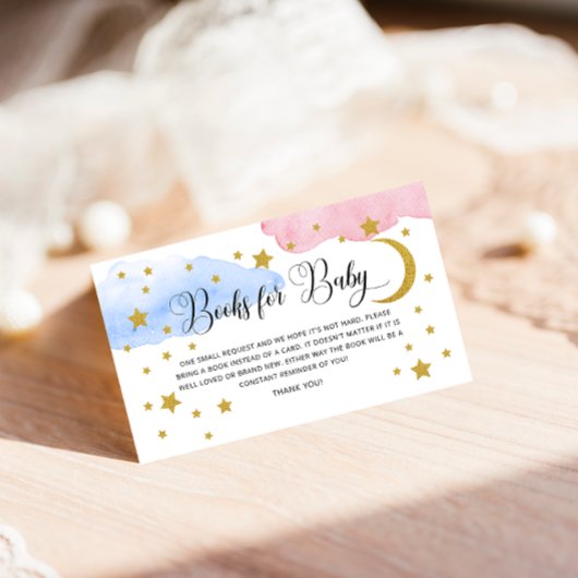 月の本のリクエストに青いピンク エンクロージャーカード