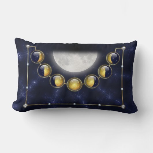 月の枕の人生の月 ランバークッション (正面)
